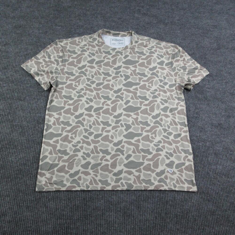 Burlebo Shirt Mens XL Beige Camouflage Go To Tee Moisture Wicking Athletic NWT